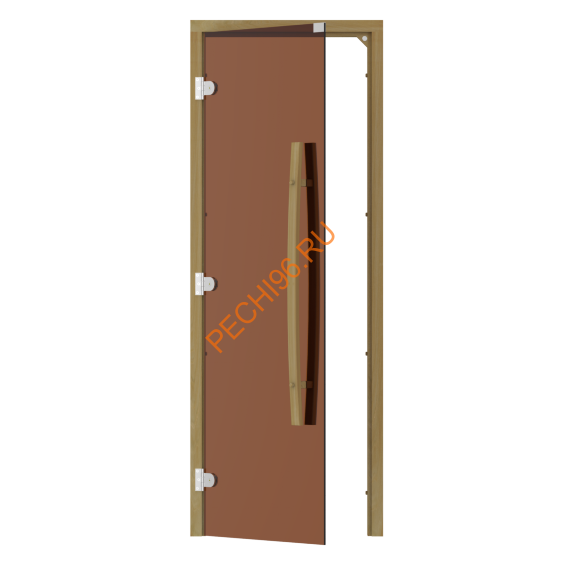 Дверь стеклянная Sawo «бронза» 741-3SGD-1 7/19 коробка кедр без порога