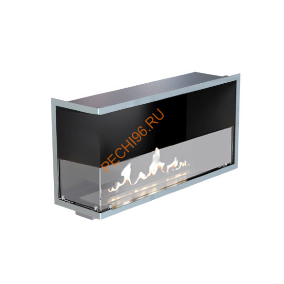 Биокамин угловой 1000х500х300 мм, стекло, рамка нержавейка