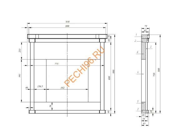 Портал для банной печи Атмосфера М Амфиболит мини