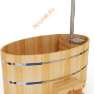 Уличная купель Фурако НКЗ с внутренней печью овальная из кедра