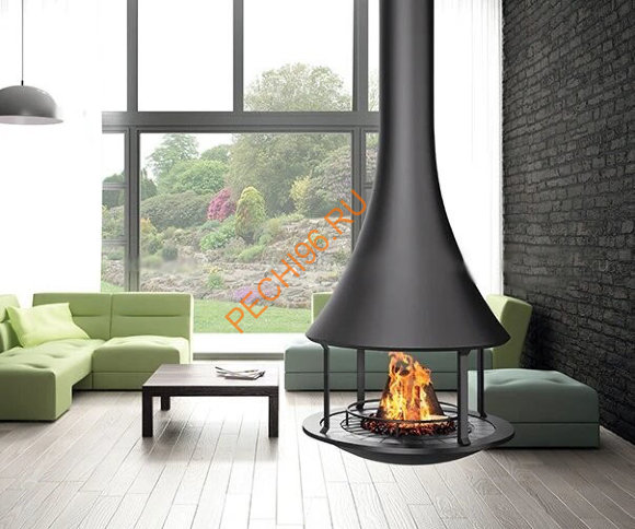 Камин Bordelet ZELIA 908, центральный подвесной открытый