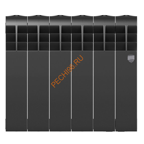 Радиатор биметаллический Royal Thermo BILINER B 350 Чёрный, 6 секций