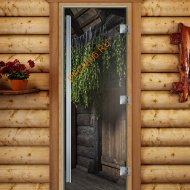 Дверь стеклянная DoorWood «Престиж», 800х2000мм, с фотопечатью «Здоровый дух» Дверь стеклянная DoorWood «Престиж», 800х2000мм, с фотопечатью «Здоровый дух»