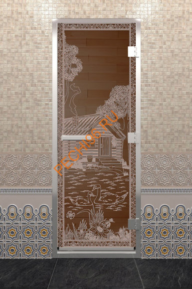 Дверь стеклянная DoorWood Хамам «Банька в лесу» бронза, 1900х700 мм Дверь стеклянная DoorWood Хамам «Банька в лесу» бронза, 1900х700 мм