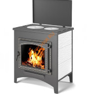 Печь-Камин Везувий ПК-04(240) 12 кВт бежевый с плитой Везувий В3