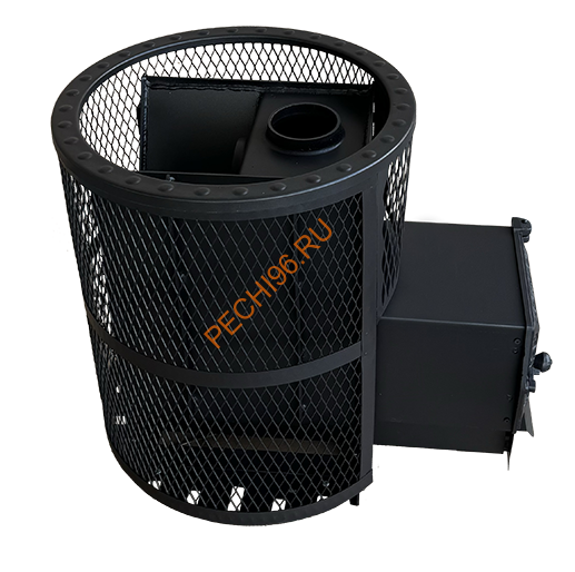 Печь банная Берёзка Корвет 15 ДТ-3 кожух-сетка с выносной топкой со стеклом