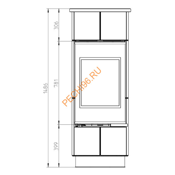 Печь-камин Thorma ATIKA Serpentino PLUS
