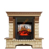 Электрокамин Royal Flame Pierre Luxe дуб/шампань с очагом Majestic FX M Электрокамин Royal Flame Pierre Luxe дуб/шампань с очагом Majestic FX M