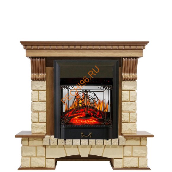 Электрокамин Royal Flame Pierre Luxe дуб/шампань с очагом Majestic FX M Электрокамин Royal Flame Pierre Luxe дуб/шампань с очагом Majestic FX M