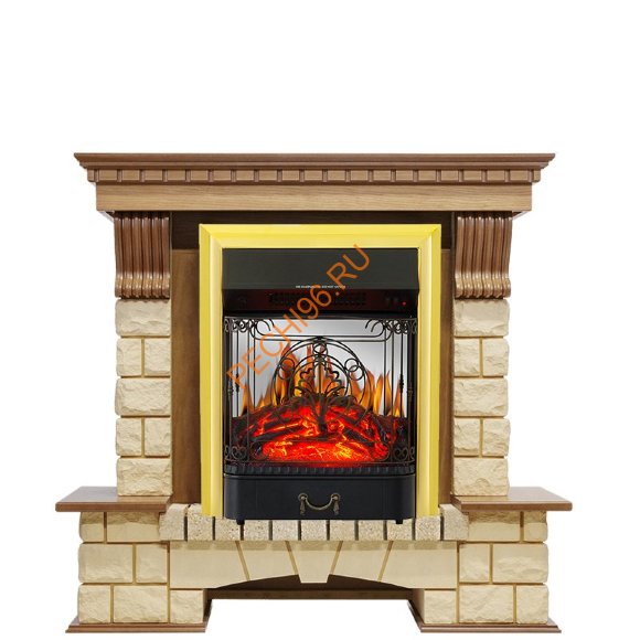 Электрокамин Royal Flame Pierre Luxe дуб/шампань с очагом Majestic FX M Электрокамин Royal Flame Pierre Luxe дуб/шампань с очагом Majestic FX M