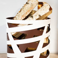 Дровница Fire&Wood Saturn, бело-коричневая