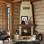 Облицовка для камина BEAURIVAG SR с деревянной балкой, угловая