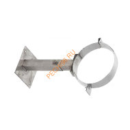 Кронштейн стеновой телескопический короткий 20-35 см УМК, нержавейка АISI 439, d 100 мм