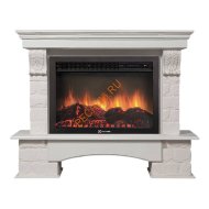 Электрокамин Electrolux EFP/P-3020LS с порталом Firelight Forte 30S, камень белый, беленый дуб