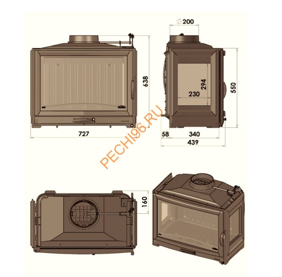 Каминная топка CHAZELLES SOLO D70D+G