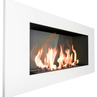 Биокамин ZeFire ELLIOT 900 с белой рамкой и стемалитом