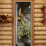 Дверь стеклянная DoorWood «Престиж», 800х2000мм, с фотопечатью «Русская баня» Дверь стеклянная DoorWood «Престиж», 800х2000мм, с фотопечатью «Русская баня»