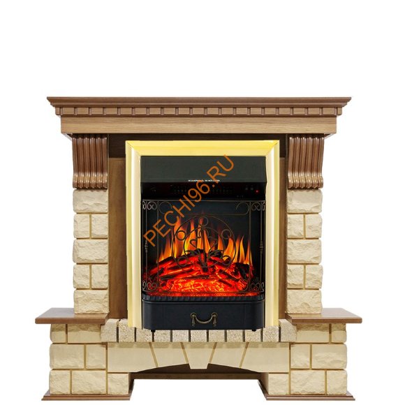 Электрокамин Royal Flame Pierre Luxe дуб/шампань с очагом Majestic FX Электрокамин Royal Flame Pierre Luxe дуб/шампань с очагом Majestic FX