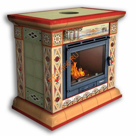 Печь-камин КимрПечь Билибин центральный Лето Печь-камин КимрПечь Билибин центральный Лето