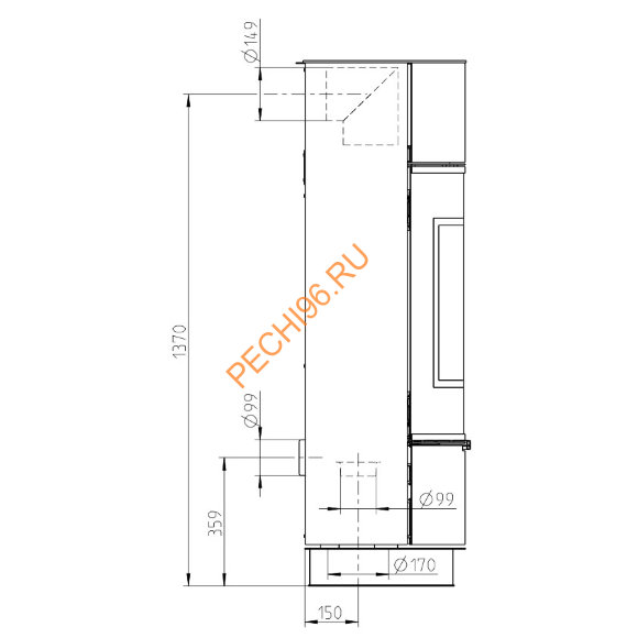 Стальная печь-камин Thorma ATIKA STEEL черная