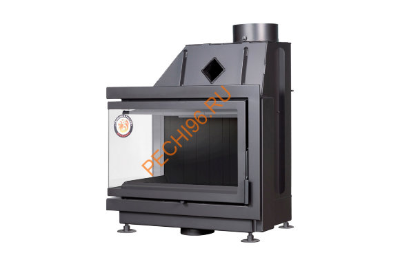 Каминная угловая топка Экокамин Альфа 700 LB/RB два стекла, черный шамот 