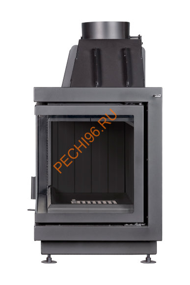 Каминная угловая топка Экокамин Альфа 700 LB/RB два стекла, черный шамот 