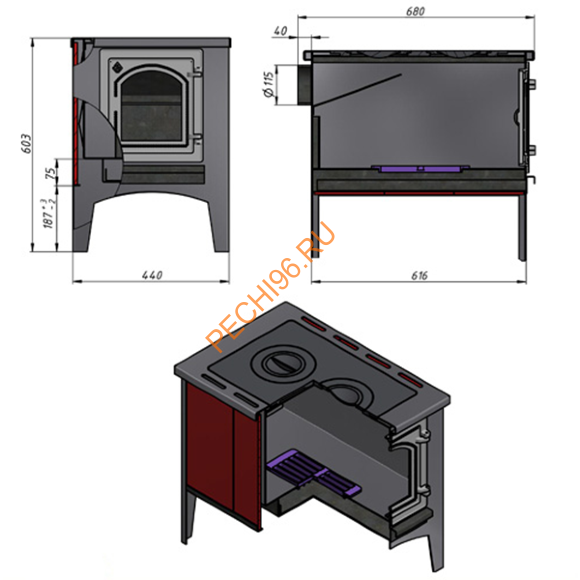 Печь отопительная ВЕЗУВИЙ В9 Печь отопительная ВЕЗУВИЙ В9
