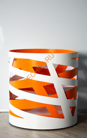 Дровница Fire&Wood Saturn, бело-оранжевая