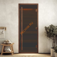 Дверь стеклянная DoorWood Хамам АРТ Wood 21 бронза матовая