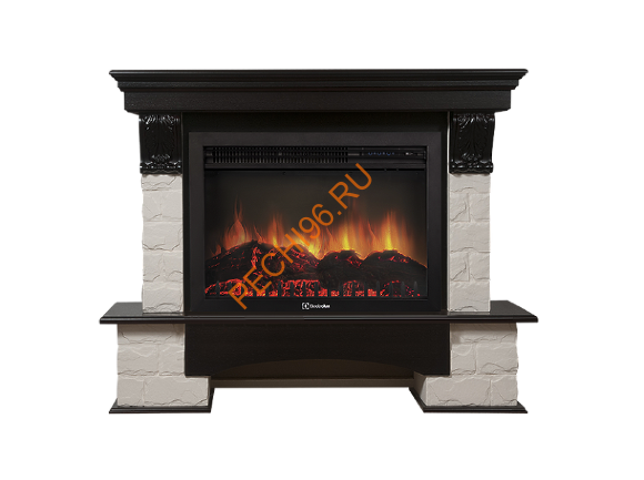 Электрокамин Electrolux Sphere Plus EFP/P-3320RLS с порталом Firelight Forte 30S, камень белый, темный дуб