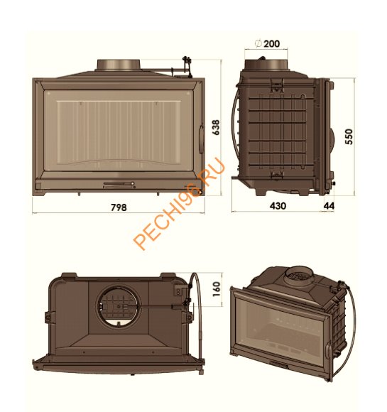 Каминная топка CHAZELLES SOLO D80V