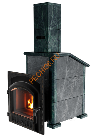 Печь банная Сибирь-премиум 25 (700х700), ТК 400 мм, ЗК, в облицовке Президент талькомагнезит+змеевик Печь банная Сибирь-премиум 25 (700х700), ТК 400 мм, ЗК, в облицовке Президент талькомагнезит+змеевик