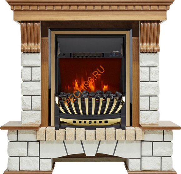 Электрокамин Royal Flame Pierre Luxe дуб с очагом Aspen
