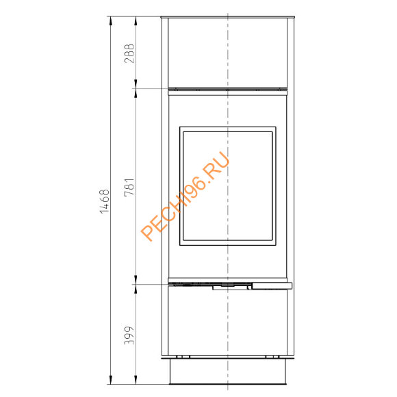 Стальная печь-камин Thorma TOLEDO черная