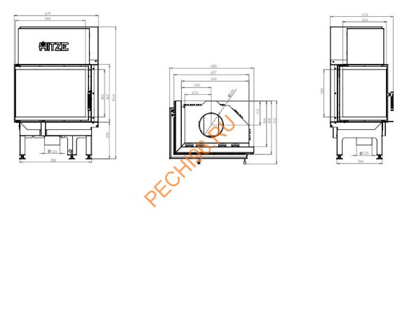 Каминная топка Hitze Albero AL11L/RH standart Каминная топка Hitze Albero AL11L/RH standart