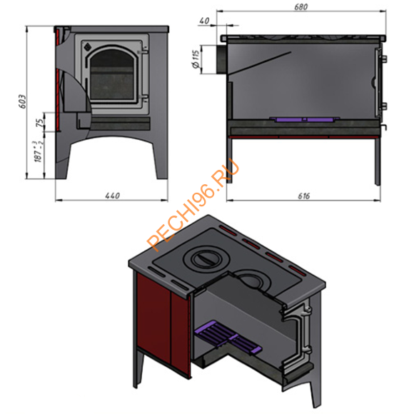 Печь отопительная ВЕЗУВИЙ В9С Печь отопительная ВЕЗУВИЙ В9С