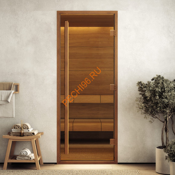 Дверь стеклянная DoorWood Хамам АРТ Wood 13 бронза