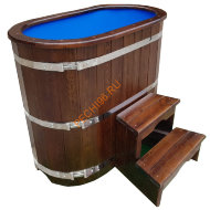 Купель НКЗ овальная из кедра с пластиковой вставкой d 78х140 см, 40 мм