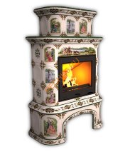 Печь-камин КимрПечь Прованс пристенный двухъярусный Усадьба с дровником Печь-камин КимрПечь Прованс пристенный двухъярусный Усадьба с дровником