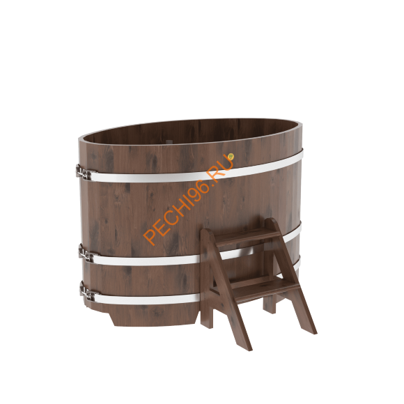 Купель для бани BentWood овальная из мореного дуба Рустик, 0,80х1,42 м
