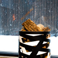 Дровница Fire&Wood Saturn, черно-белая