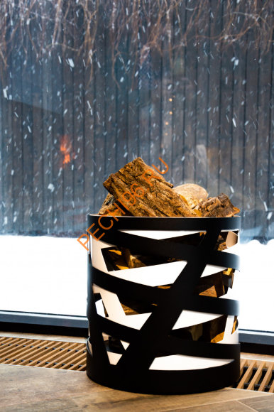 Дровница Fire&Wood Saturn, черно-белая