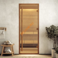 Дверь стеклянная DoorWood Хамам АРТ Wood 13 прозрачная