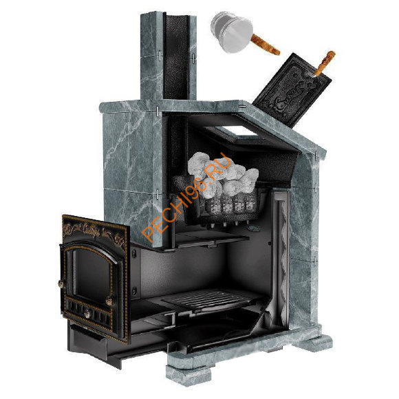 Печь банная Сибирь-премиум 25М ЗК в облицовке Президент талькомагнезит