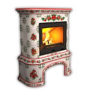 Печь-камин КимрПечь Прованс пристенный Маки с дровником Печь-камин КимрПечь Прованс пристенный Маки с дровником