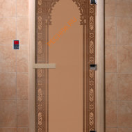 Дверь стеклянная DoorWood «Восточная арка бронза матовая», 1900х600 мм