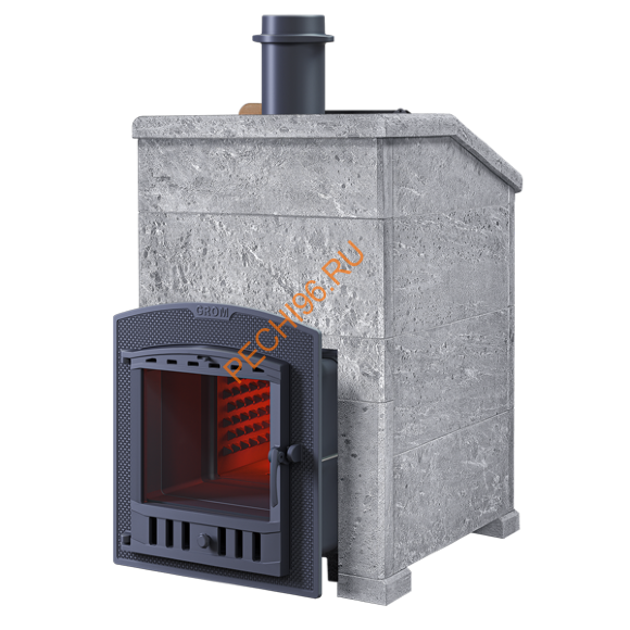 Печь банная Гефест Гром 80П2 в облицовке Президент 1320/60 Талькомагнезит