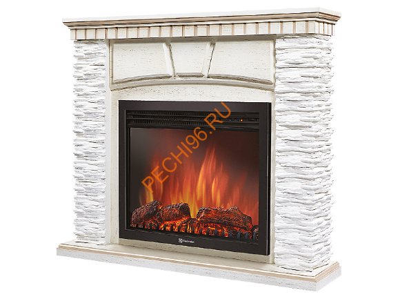 Электрокамин Electrolux EFP/P-2520LS с порталом Firelight Porto 25, камень белый, беленый дуб