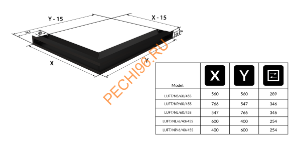 Люфт Kratki NP/L6/40/К угловой кремовый 600x400 мм