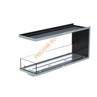 Торцевой биокамин 1100х500х300 мм, стекло, рамка нержавейка Торцевой биокамин 1100х500х300 мм, стекло, рамка нержавейка